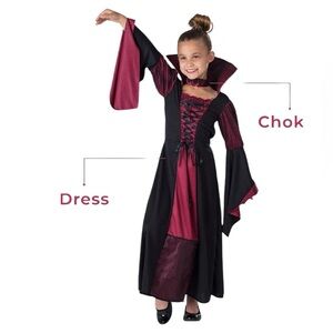 Royal Vampire Dress Up America Halloween Costume Size Medium 8-10